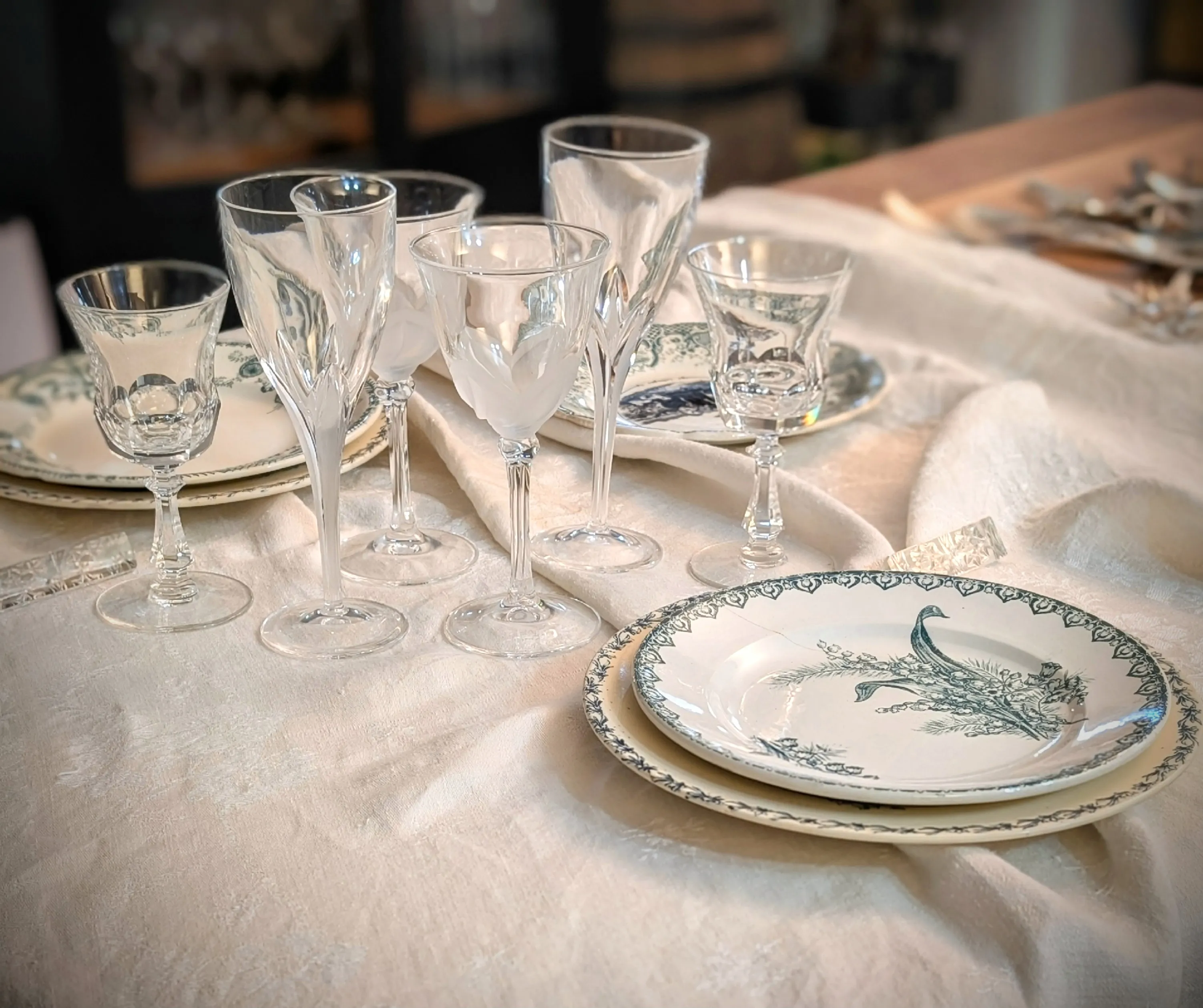 Assiettes vintage dressées