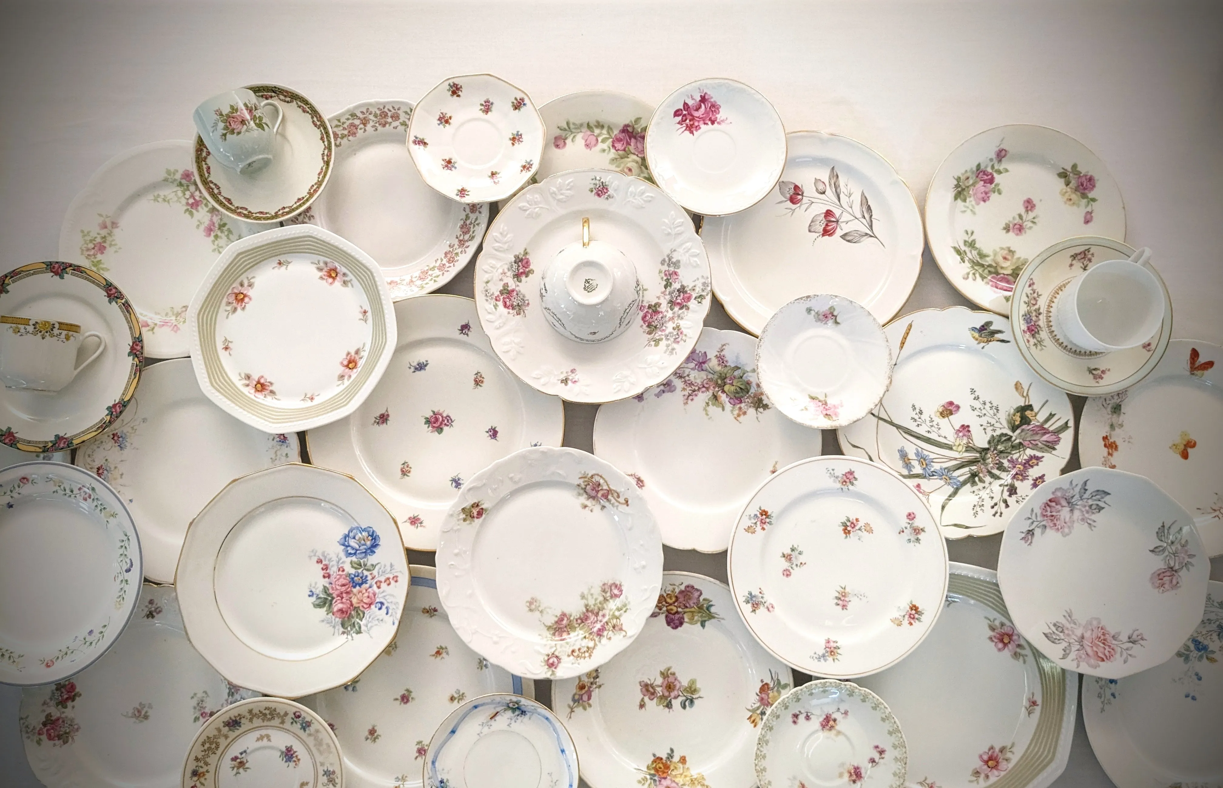 Assiettes porcelaine fleuries intemporelles